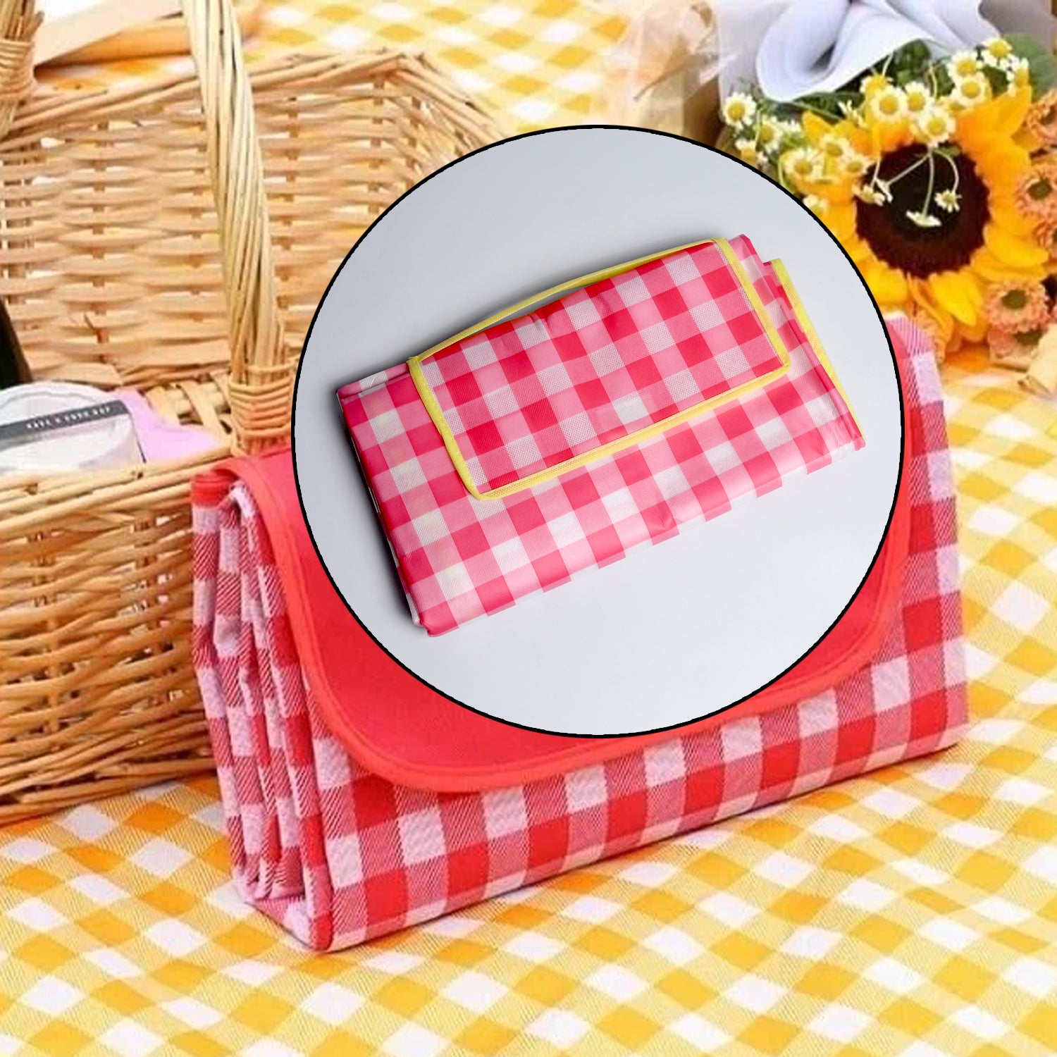 1082  Picnic Blanket Beach Mat Waterproof Blanket Foldable  Picnic Beach Camping (142cmx95cm)