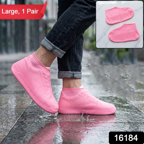 Large Size Reusable Waterproof Shoe Cover Silicone Rain Protector (1 Pair)